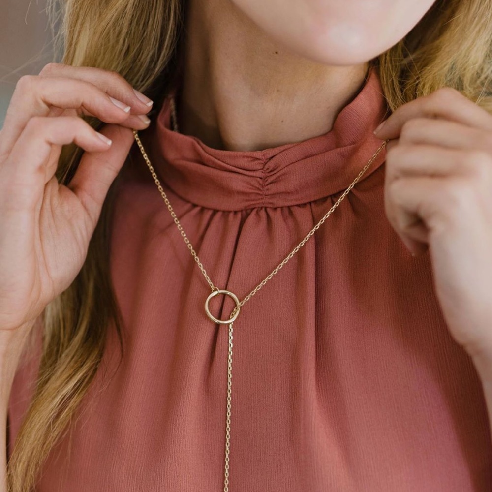 Nashelle Lariat Gold Necklace
